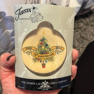 Fiestaware 2011 ornament with 75th anniversary ornament new in package
